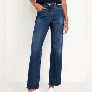 High-Waisted OG Loose Jeans - Dark Wash Denim - Size Women’s 10 Petite